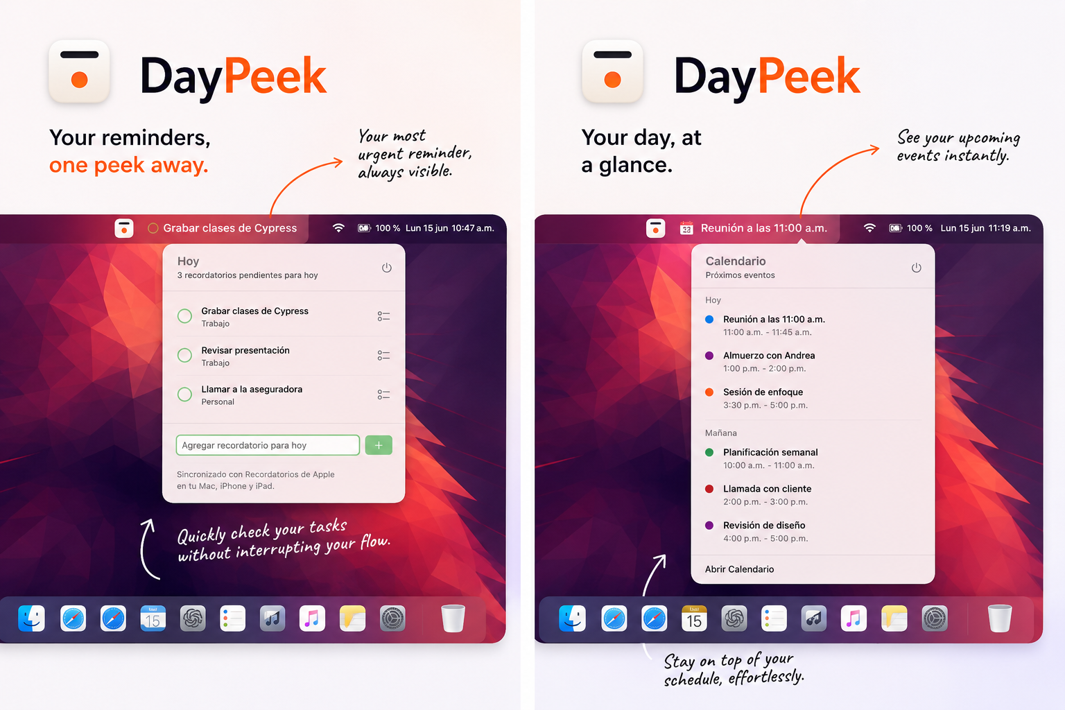 DayPeek App preview